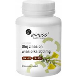 Aliness Olej z Nasion Wiesiołka 500 mg Cholesterol Trawienie 90 Kapsułek