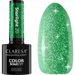 Claresa Lakier Hybrydowy Do Paznokci Zielony z Drobinkami Starlight 20 5g