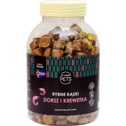 Wow! Pets Rybne Kąski Przysmak Dla Psów i Kotów Dorsz/Krewetka 400g
