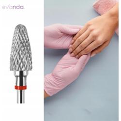 Karbidowy Frez Do Paznokci Hybryd Żelu Manicure Pedicure Czerwony Stożek F