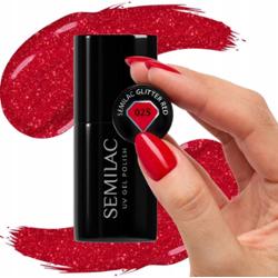 Semilac Lakier Hybrydowy Do Paznokci Glitter Red 025 Brokat Czerwień 7ml