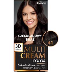 Joanna Multi Cream Color 3D Trwała Farba Do Włosów 41 Czekoladowy Brąz