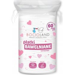 Bocioland Bawełniane Płatki Waciki Kosmetyczne Dla Dzieci Niemowląt 60szt