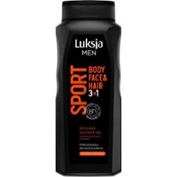 Luksja Men Sport 3w1 Męski Żel Pod Prysznic i Szampon Do Włosów 500ml