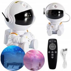 Projektor Rzutnik Gwiazd Nieba Mini LED Astronauta Lampka Nocna Dla Dzieci