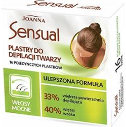 Joanna Sensual Plastry Do Depilacji Twarzy Włosy Mocne 16 szt + Oliwka