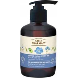 Green Pharmacy Żel Do Mycia Twarzy z Aloesem i Olejem Lnianym 270ml