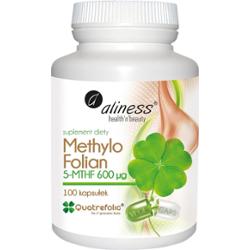 Aliness Methylo Folian 5 MTHF 600 µg Kwas Foliowy Suplement Diety 100 Kaps