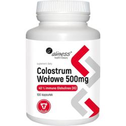 Aliness Colostrum Wołowe 500mg Suplement Diety Odporność 100 Kapsułek