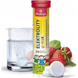 Protego Elektrolity Junior Smak Malinowy Nawodnienie 20 Tabletek Musujących