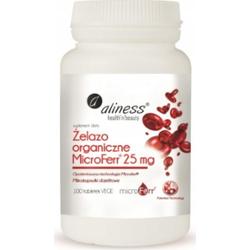 Aliness Żelazo Organiczne MicroFerr 25 mg Suplement Diety 100 Kapsułek