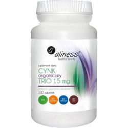 Aliness Cynk Organiczny Trio 15mg Cytrynian Suplement Odporność 100 Kaps