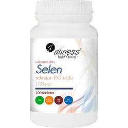 Aliness Selen Selenian (IV) Sodu 100 mcg Suplement Diety Włosy 100 Tabletek