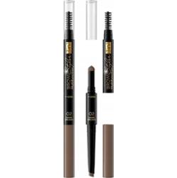 Eveline Brow Styler Kredka Do Brwi z Gąbeczką Szczoteczką 02  Dark Brown