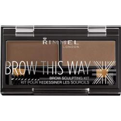Rimmel Brow This Way Zestaw Cień + Pomada Do Brwi z Pędzelkiem Medium Brown