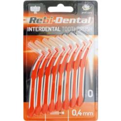 Rebi Dental Szczoteczka Międzyzębowa 0,4mm Antypoślizgowy Uchwyt 8 sztuk