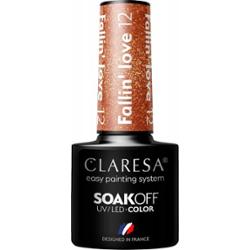 Claresa Lakier Hybrydowy Do Paznokci Złoty Brokatowy Fallin Love 12 5g