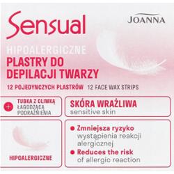 Joanna Sensual Hipoalergiczne Plastry Do Depilacji Twarzy 12 szt + Oliwka
