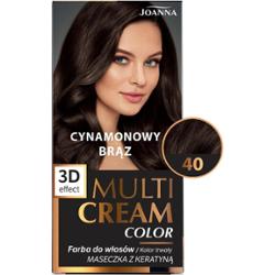 Joanna Multi Cream Color Efekt 3D Trwała Farba Do Włosów 40 Cynamonowy Brąz