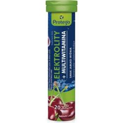 Protego Elektrolity+Multiwitamina Wiśnia Nawodnienie 20 Tabletek Musujących