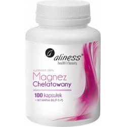 Aliness Magnez Chelatowany 720mg + Witamina B6 Diglicynian Magnezu 100 Kaps