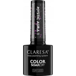 Claresa Lakier Hybrydowy Do Paznokci Czarny z Drobinkami Mystic Aura 8 5g