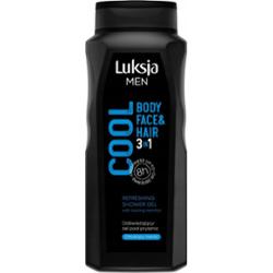 Luksja Men Cool 3w1 Męski Żel Pod Prysznic Szampon Do Włosów Mentol 500ml
