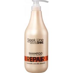 Stapiz Sleek Line Repair Zestaw Szampon + Maska Do Włosów Suchych i Zniszczonych z Jedwabiem 1000ml