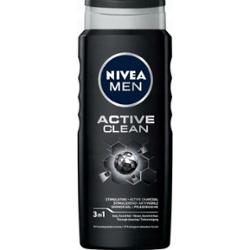 Nivea Men Active Clean 3w1 Żel Pod Prysznic Do Ciała Męski z Węglem 500ml