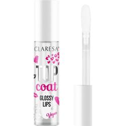 Claresa Top Coat Glossy Lips Nawilżający Błyszczyk Do Ust Transparentny