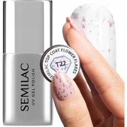 Semilac Top No Wipe T22 Do Lakierów Hybrydowych z Płatkami Folii 7ml