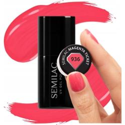 Semilac Lakier Hybrydowy Do Paznokci Manicure Różowy 936 Magenta Ticket 7ml