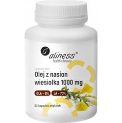 Aliness Olej z Nasion Wiesiołka 1000 mg Cholesterol Trawienie 90 Kapsułek