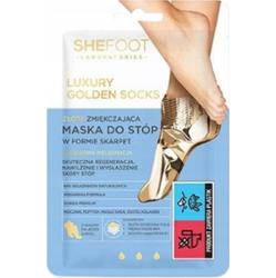 SheFoot Złota Zmiękczająca Maska Do Stóp 2 Skarpetki Regeneracja Nawilżenie