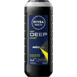 Nivea Men Deep Sport 3w1 Męski Żel Pod Prysznic Szampon Do Włosów 500ml