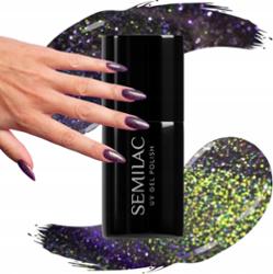 Semilac Lakier Hybrydowy Do Paznokci Cyber Violet 825 Fiolet Drobinki 7ml