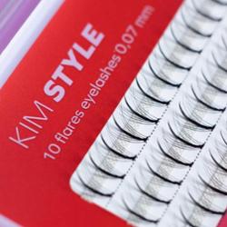 Ibra Kim Style Sztuczne Rzęsy Kępki Bez Pętelek Skręt C 13mm Zestaw 60 szt