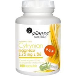 Aliness Cytrynian Magnezu 125 mg z Witaminą B6 Suplement Diety 100 Kapsułek