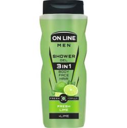 On Line Men Męski Żel Pod Prysznic 3w1 Twarz Ciało Włosy Fresh Lime 410ml