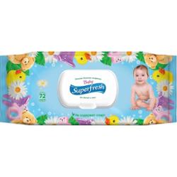 Superfresh Baby Delikatne Nawilżane Chusteczki dla Dzieci Rumiankowe 72 Szt