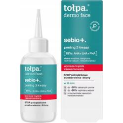 Tołpa Sebio+ Peeling 3 Kwasy 15% AHA LHA PHA Wycisza Trądzik Blizny 50ml