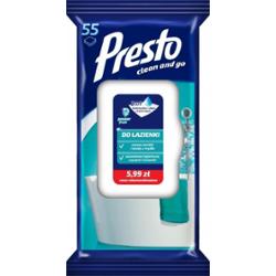 Presto Nawilżane Ściereczki Do Łazienki 55 Sztuk