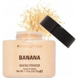 Makeup Revolution Baking Powder Puder Sypki Matujący Lekki Bananowy 32g