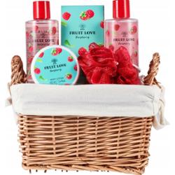 Aurora Fruit Love Malinowy Zestaw Prezentowy 4 Kosmetyki + Myjka w Koszyku
