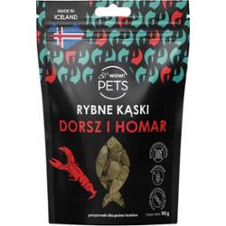 Wow Pets Przysmaki Dla Psa Kota Zdrowe Smaczki Rybne Kąski Dorsz Homar 100g