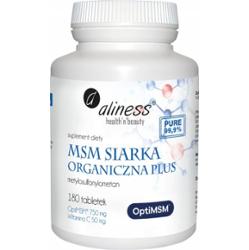 Aliness MSM Siarka Organiczna Plus z Witaminą C Trądzik Kości Stawy 180 Tab