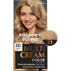 Joanna Multi Cream Color Efekt 3D Trwała Farba Do Włosów 31 Piaskowy Blond