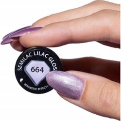 Semilac Lakier Hybrydowy Do Paznokci Cat Eye Lawenda 664 Lilac Gloss 7ml