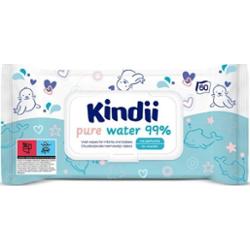 Kindii Chusteczki Nawilżane Pure 99% Wody 60 Sztuk