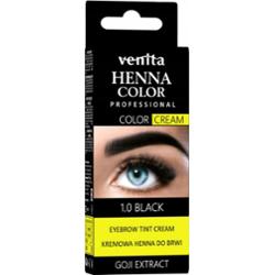 Venita Kremowa Henna Do Brwi Zestaw z Miseczką i Aplikatorem 1.0 Czarna